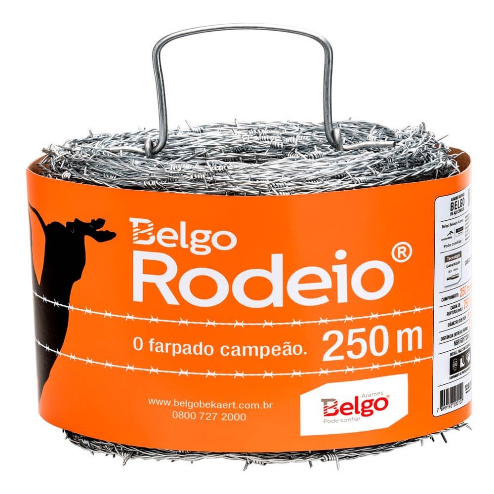 Arame Farpado 1,60mm - 250 Metros - Rodeio - Belgo Bekaert
