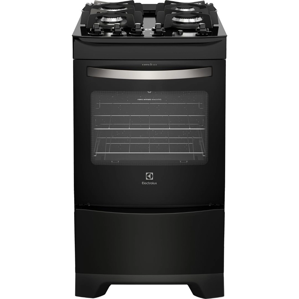 Fogão de Piso Mesa de Vidro Electrolux 4 Bocas 52LPV Preto - Bivolt