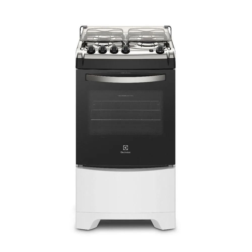 Fogão Electrolux 4 Bocas 52LBU Branco Automático com Forno de 70L Vidro Interno Removível - Bivolt