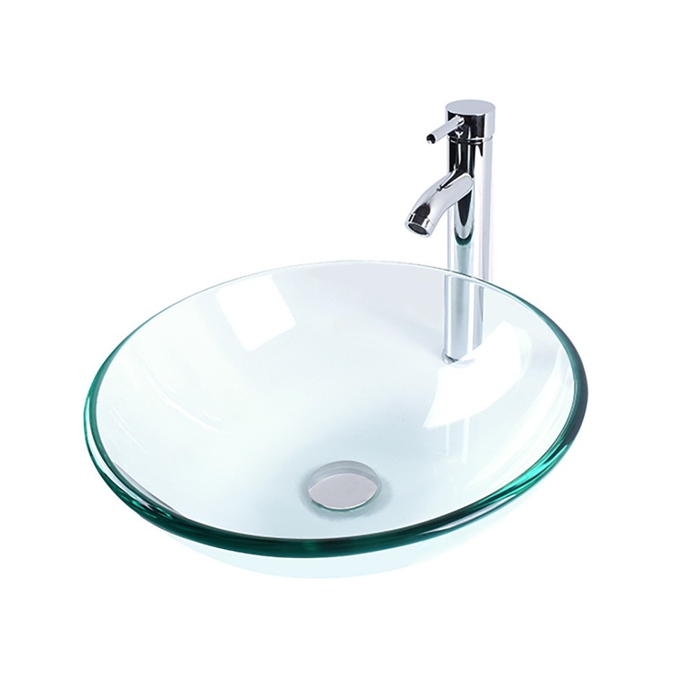 Cuba de Vidro Incolor Redonda 35 cm Clear - Sanit